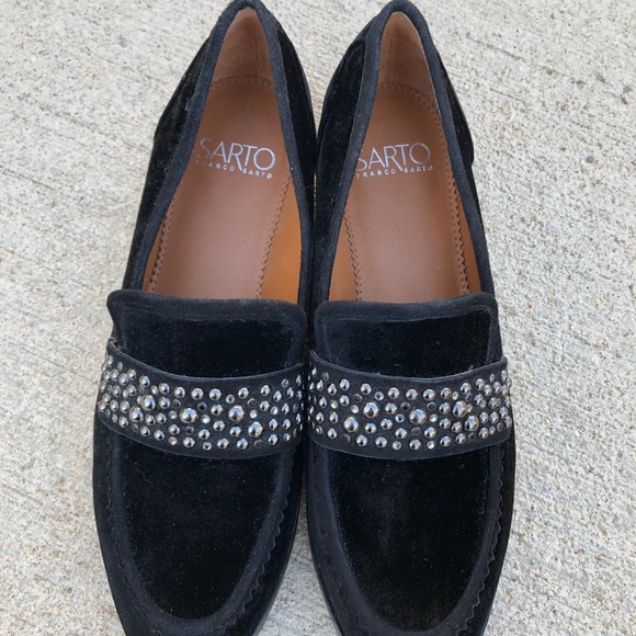 Brand new! Franco Sarto black velvet loafers, 7.5 - Picture 2 of 4